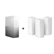 Western Digital My Cloud Home NAS Drive 4TB White WDBVXC0040HWT + Linksys Velop Whole Home Mesh Wifi System WHW303 Router