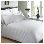 Cover Queen 245X265cm Satin Stripe With 2 Pillow cover White