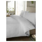 Cover Queen 245X265cm Satin Stripe With 2 Pillow cover White