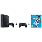 Sony PlayStation 4 Slim Gaming Console 1TB Black + Extra Controller + FIFA 19 Game