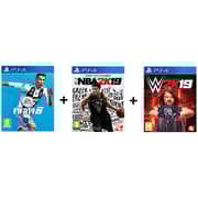 PS4 FIFA19 + NBA2K19 + WW2K19 Game