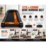 Treadmill for Home, Foldable Treadmill with 4HP Peak Motor, Shock Absorption Running Machine, 43cm Wide Belt, 14 km/h Speed, LCD Display, MP3 Speakers, 12 Programs, 110kg Capacity EM-1222
