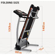 Treadmill for Home, Foldable Treadmill with 4HP Peak Motor, Shock Absorption Running Machine, 43cm Wide Belt, 14 km/h Speed, LCD Display, MP3 Speakers, 12 Programs, 110kg Capacity EM-1222