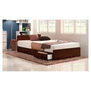 Three-Drawer Storage King Bed Without Mattress Brown