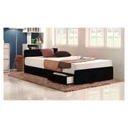 Three-Drawer Storage Super King Bed With Mattress Black