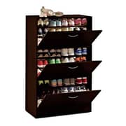 Three-Door Big Foot Shoe Cabinet (Brown)
