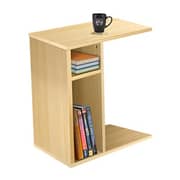 Sofa Table with Side Storage Slot Natural Biege