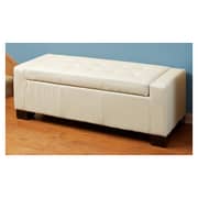 Tufted Storage-Bench Ottoman (Off White)
