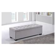 Modern Tufted Storage Ottoman Light Grey