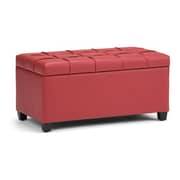 Sienna Storage Ottoman Bench Red