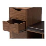 Modern Shoe Storage Cabinet with Bench (Walnut)