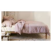 Classic Solid Wood Queen Bed with Mattress in Natural Beige Color