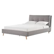 Plush Tufted Padded Headboard Queen with Mattress Grey