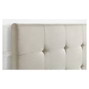 Cream Upholstered Blind Tufted King Bed Without Mattress Beige