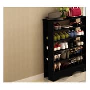 Five-Tier Wooden Shoe Rack Organiser (Black)