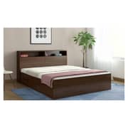 Engineered Wood King Bed With Storage without Mattress Walnut