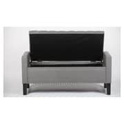 Marcus Velvet Button Tufted Storage Bench Grey