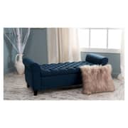 Nina Tufted Storage Ottoman Blue