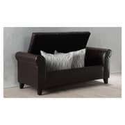 Nina Tufted Storage Ottoman Brown