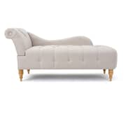 Antonya Fabric Tufted Chaise Lounge Light Beige