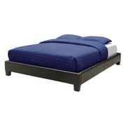 Brown Upholstered Platform Super King Bed without Mattress Brown