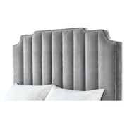 Chareau Velvet Upholstered Nailhead Queen Bed without Mattress Grey