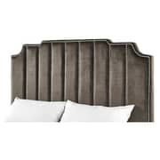 Chareau Velvet Upholstered Nailhead King Bed without Mattress Brown