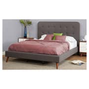 Garbo Mid Century Upholstered Super King Bed without Mattress Grey