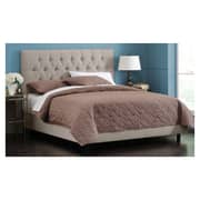 White Velvet Tufted Queen Bed without Mattress Light Grey
