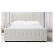 David Tufted Wingback Upholstered King Bed without Mattress White