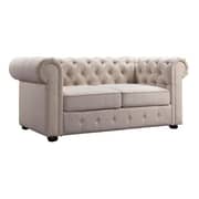 Garcia Hand-tufted Rolled Arm Loveseat in Beige Color