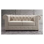 Garcia Hand-tufted Rolled Arm Loveseat in Beige Color