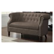Huntingdon Chesterfield Loveseat in Brown Color