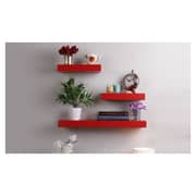 Floating Wall Shelf (Set of 3) Red Color