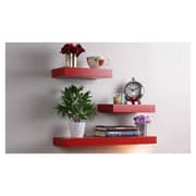 Floating Wall Shelf (Set of 3) Red Color