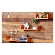 Floating Wall Shelf (Set of 3) in Orange Color