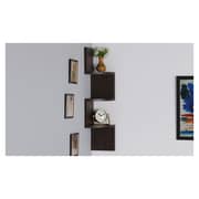 Zig-Zag 3 Tier Wall Shelf in Wenge Color