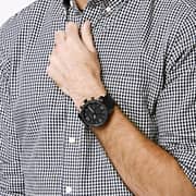 Fossil JR1354 Nate Chronograph Black Leather Watch