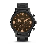 Fossil JR1356 Nate Chronograph Black Stainless Steel Watch