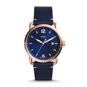 Fossil FS5274 The Commuter Three-Hand Date Blue Leather Watch