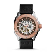 Buy Fossil ME3082 Modern Machine Automatic Black Leather Watch Online ...