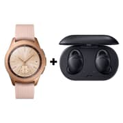 Samsung SMR810NZDAXSG Galaxy Watch 42mm Rose Gold+GearIcon X Black Bundle SM-R140NZKAXSG