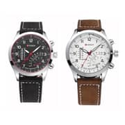 Curren 8152 Mens Quartz Analog with Faux Leather Strap Watch Set of 2