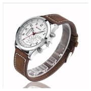 Curren 8152 Mens Quartz Analog with Faux Leather Strap Watch Set of 2