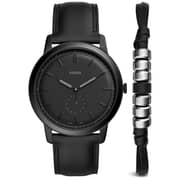 Fossil Minimalist Gift Set Black Leather Watch For Men