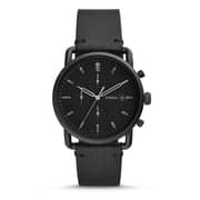 Fossil Commuter Chronograph Black Leather Watch For Men