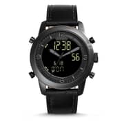 Fossil Pilot 54 Analog Digital Black Leather Watch For Men