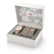 Fossil ES4021SET Ifunction Light Brown Leather Watch And Jewelry Box Set Ladies Watch