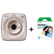 Fujifilm instax SQUARE SQ20 Hybrid Instant Film Camera Beige + 10 Sheets