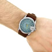 Diesel DZ1399 Not So Basic Blue Dial Brown Leather Mens Watch